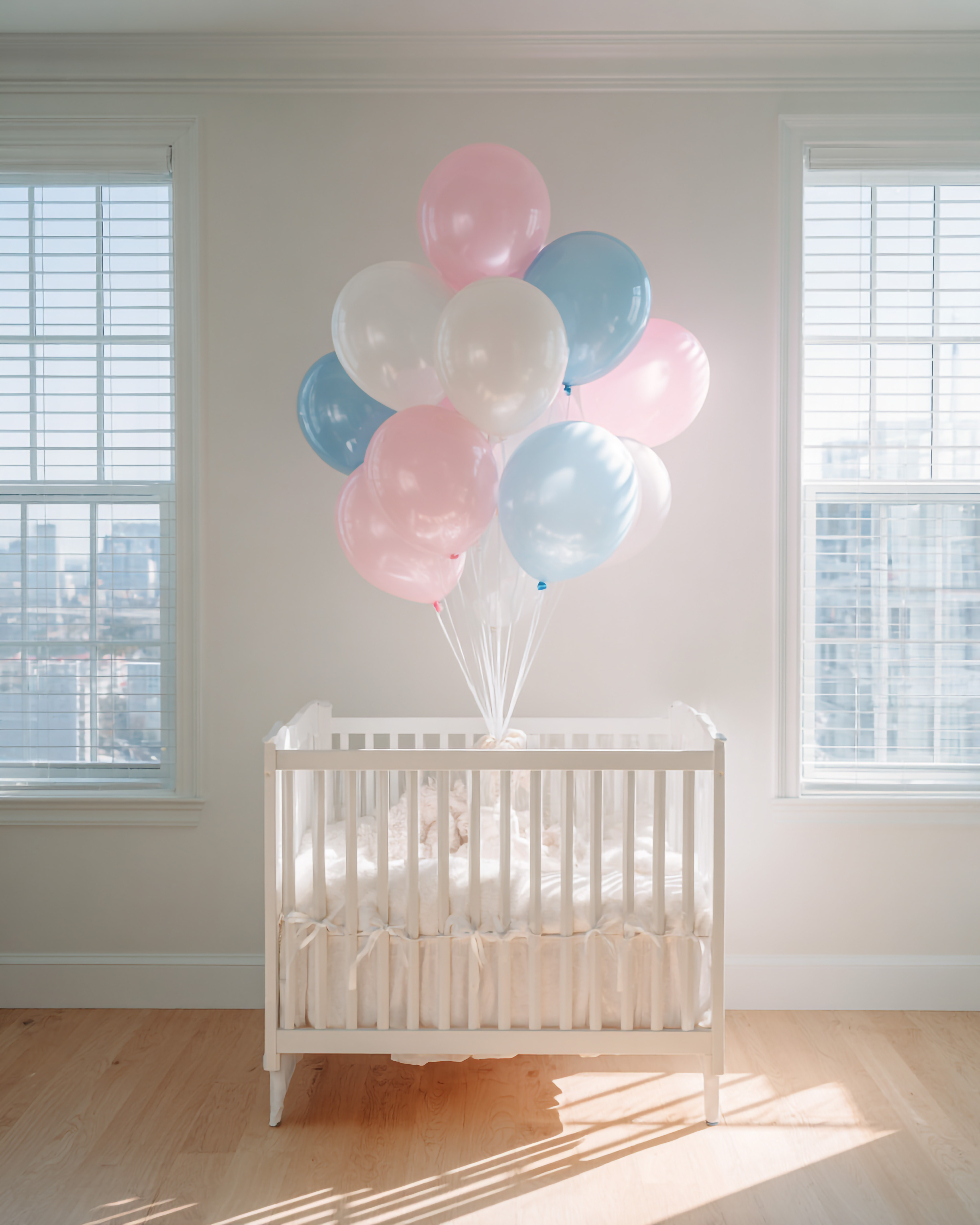 Cot with balloons